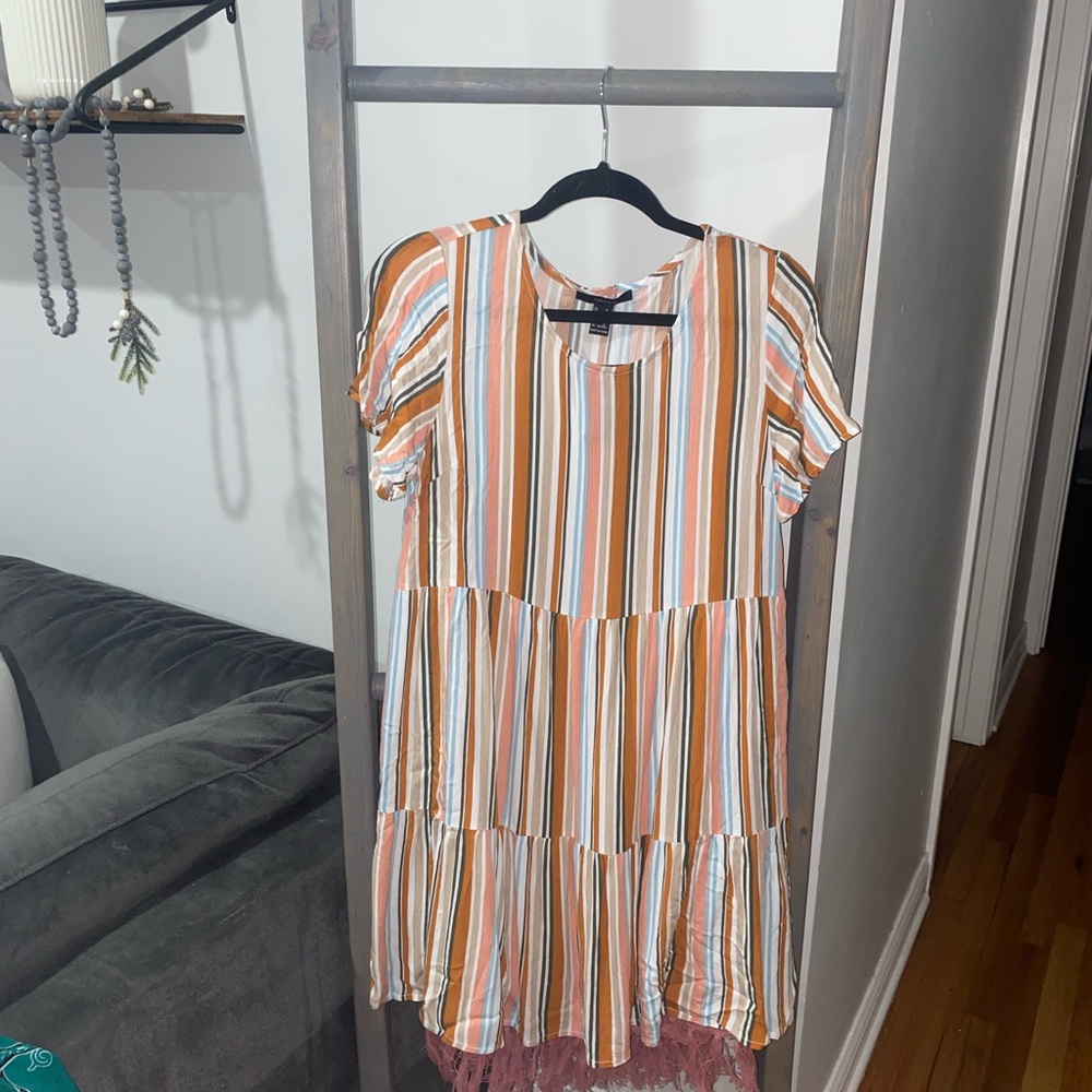 forever 21 striped dress size medium new with tags - Picture 1 of 7